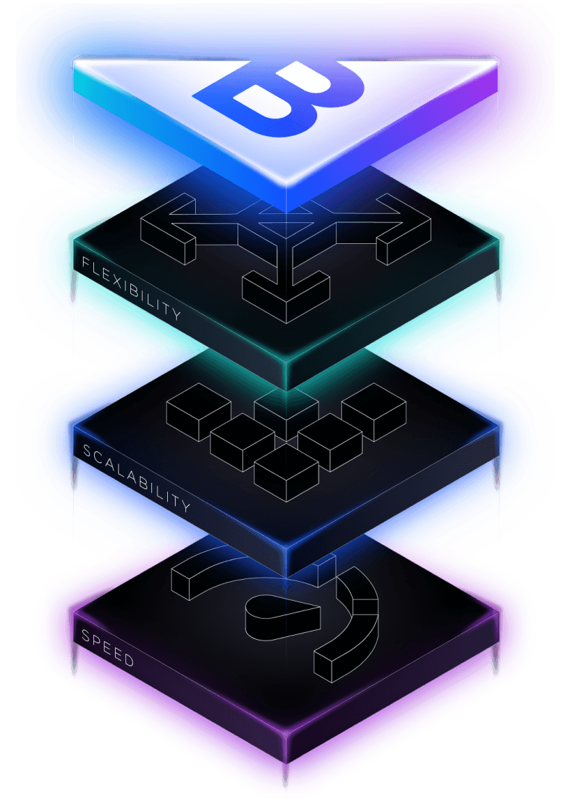 Illustration Open Saas Layers Flexibility Scalability Speed Bmark